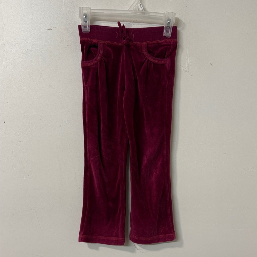 Plush Burgundy Velour Pants Y2K